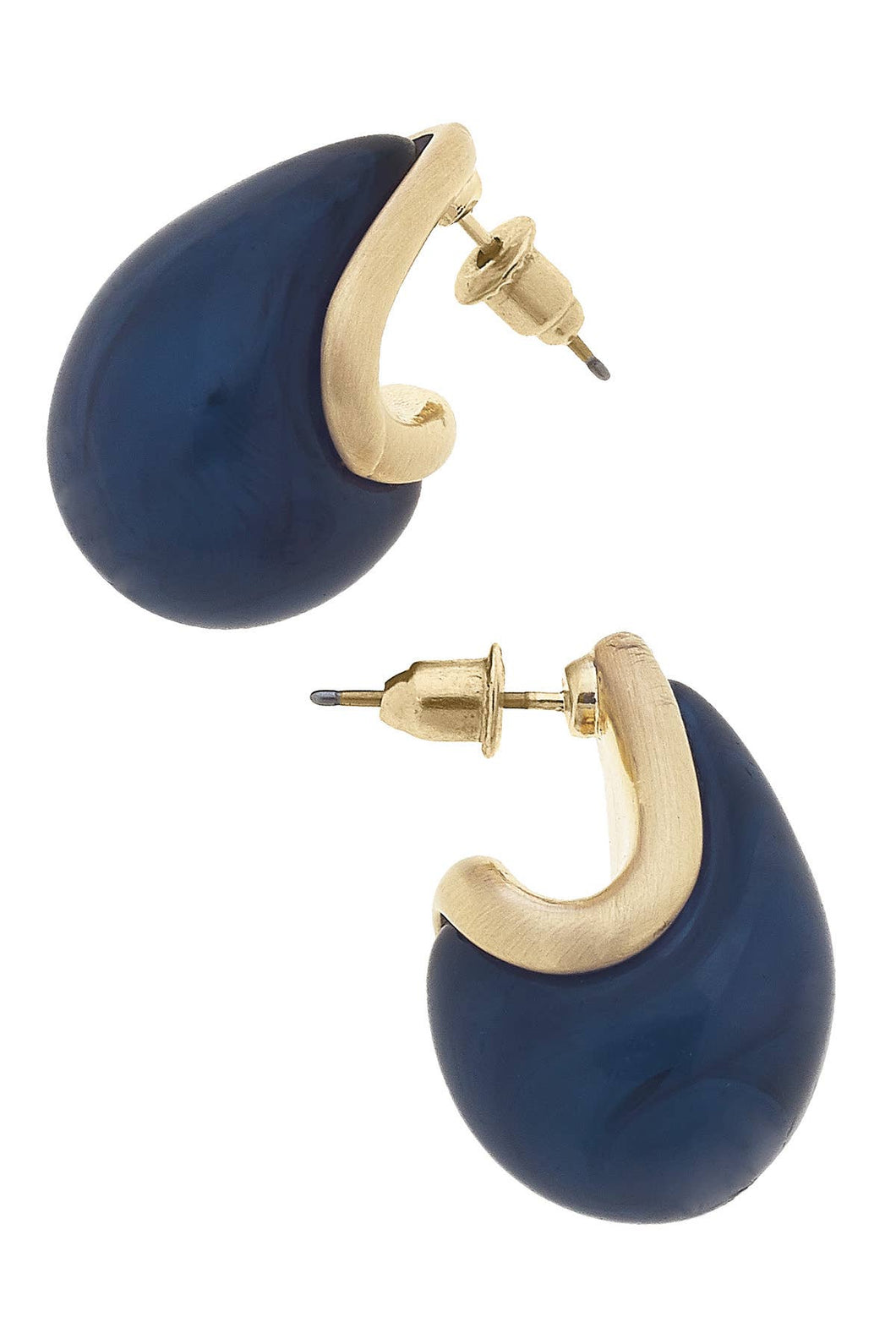 Rosey Sculpted Marble Resin Drop Earrings