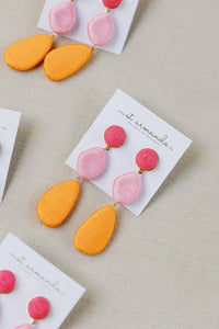 Pink Ombre Lido Statement Drop Earrings