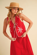 Cherry Sun Moon Vest
