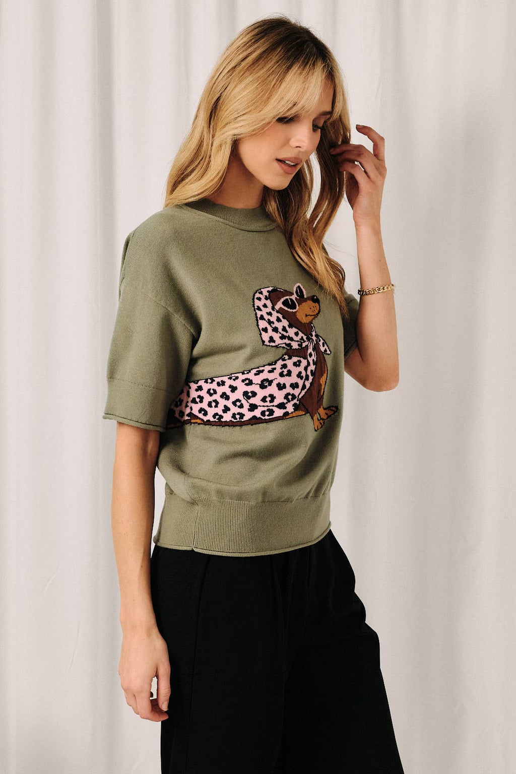 Round Neck Dachshund Sweater