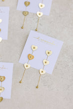 Load image into Gallery viewer, Gold Heart Duster Drop Earrings
