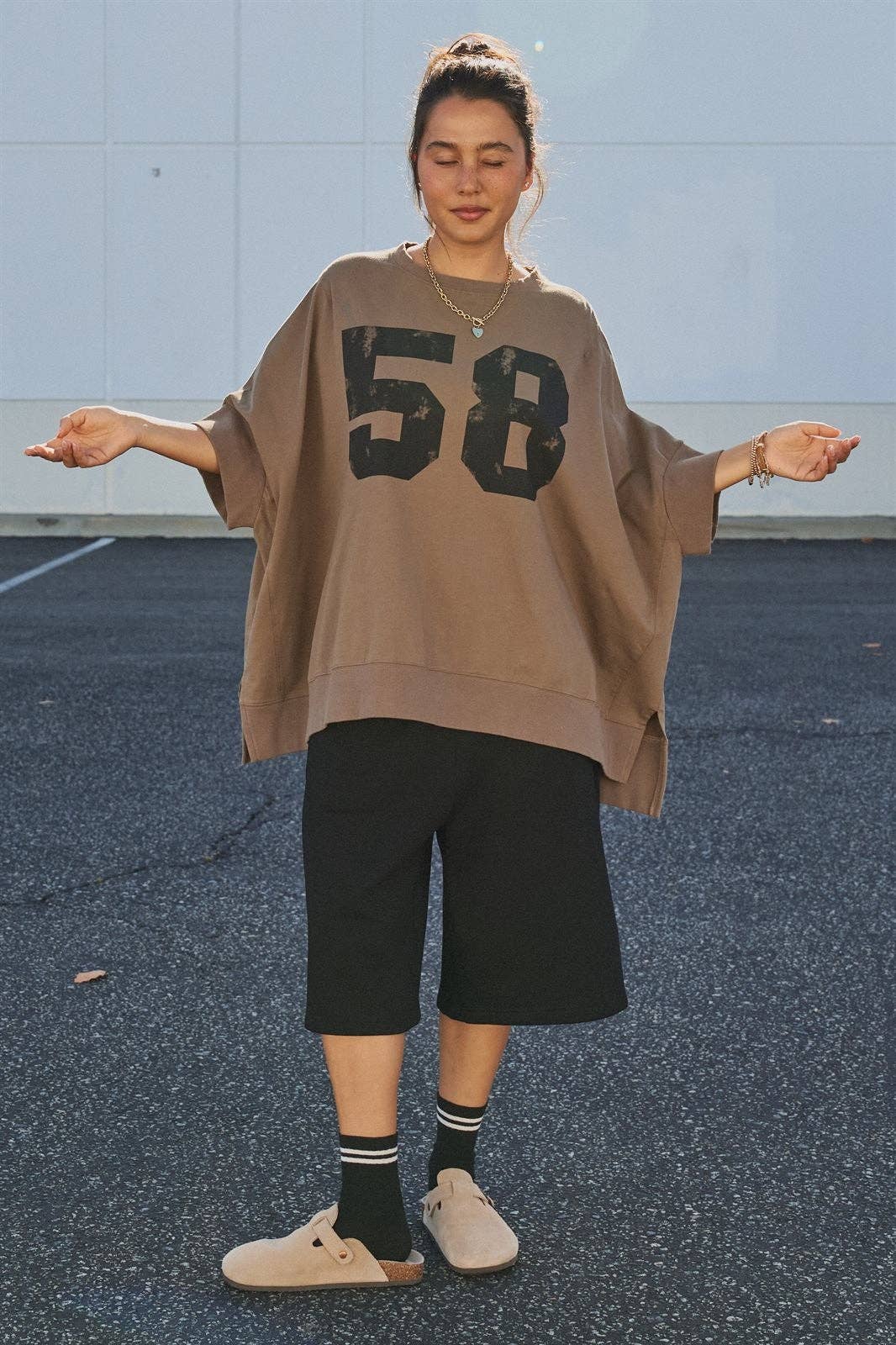 Retro Graphic Oversized Top