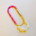 Roped And Pearled Shackle Bag Charm: Pink