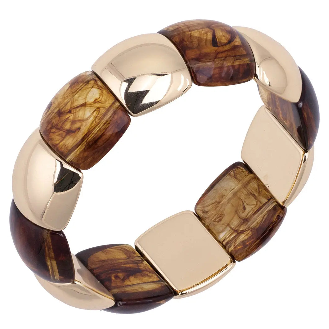 Giselle Resin Stretch Bracelet in Tortoise