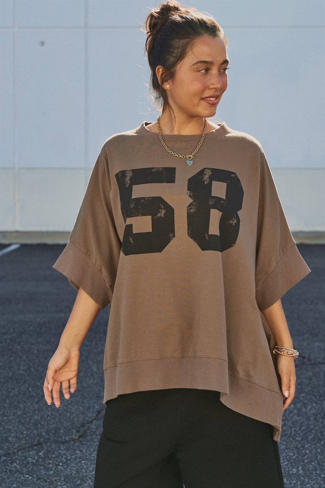 Retro Graphic Oversized Top