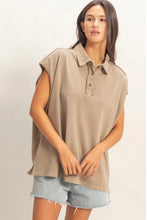 Load image into Gallery viewer, Sleeveless Polo Oversized Top

