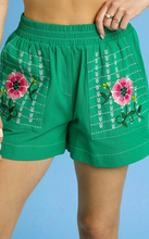 Load image into Gallery viewer, Kelly Green Boho Embroidered Short

