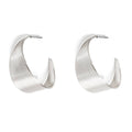Matte Silver Curved Earring