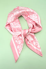 Load image into Gallery viewer, Paisley Pink Silk Bandana Scarf
