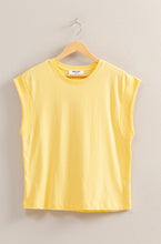 Load image into Gallery viewer, Creamy Yellow Cap Sleeve Tee
