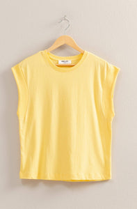 Creamy Yellow Cap Sleeve Tee