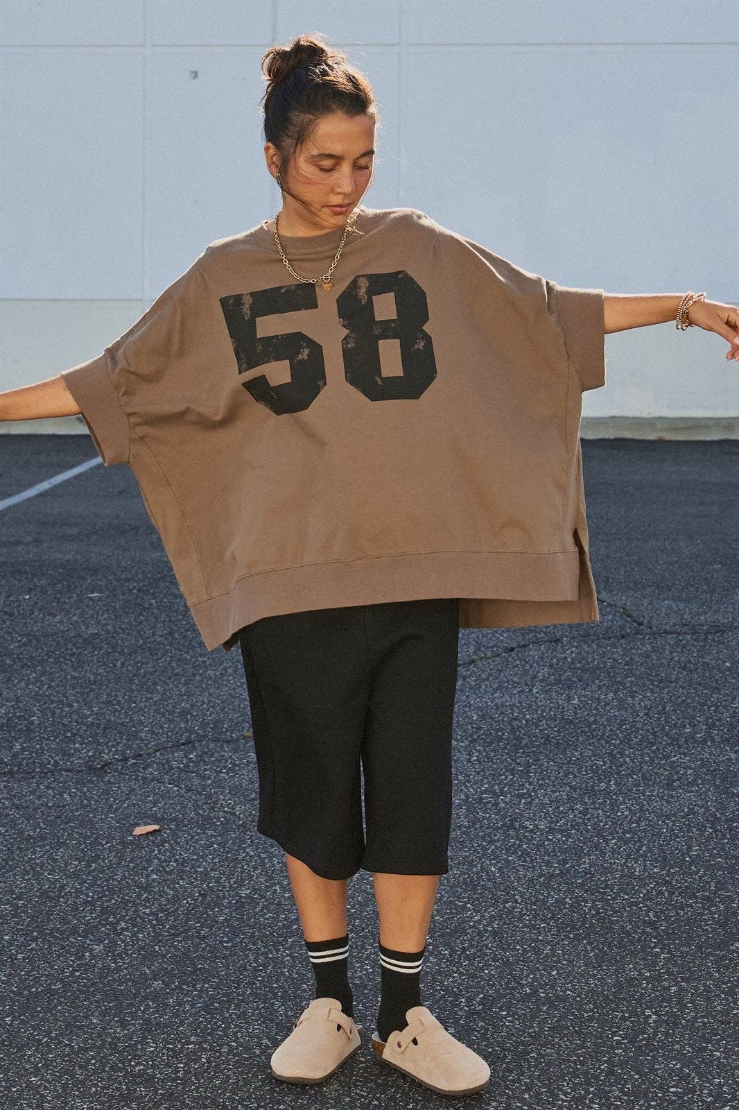 Retro Graphic Oversized Top