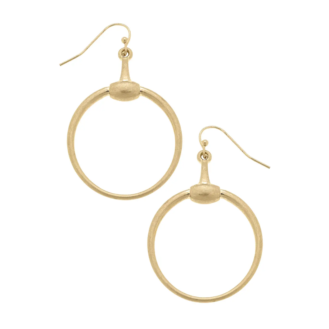 Peyton Horsebit Earrings in Shiny Gold