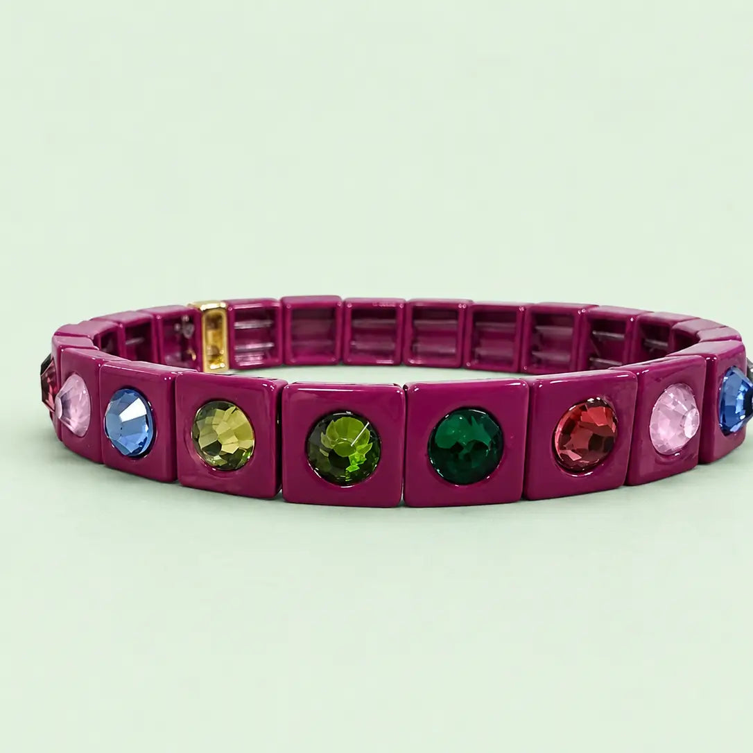 Enamel Stretch Bracelet - Maeve Jewel Tones