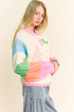 Load image into Gallery viewer, Peace Embellished Balloon Sleeve Sweater
