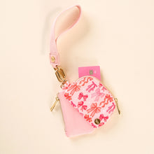 Load image into Gallery viewer, Dynamic Duo Pouch Wristlet Blushing Bows
