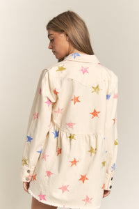 Cream Star Print Jacket