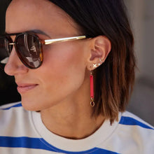 Load image into Gallery viewer, Crimson Jewel Leather Earring

