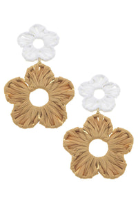 Rosa Rattan Flower Bomb Earrings