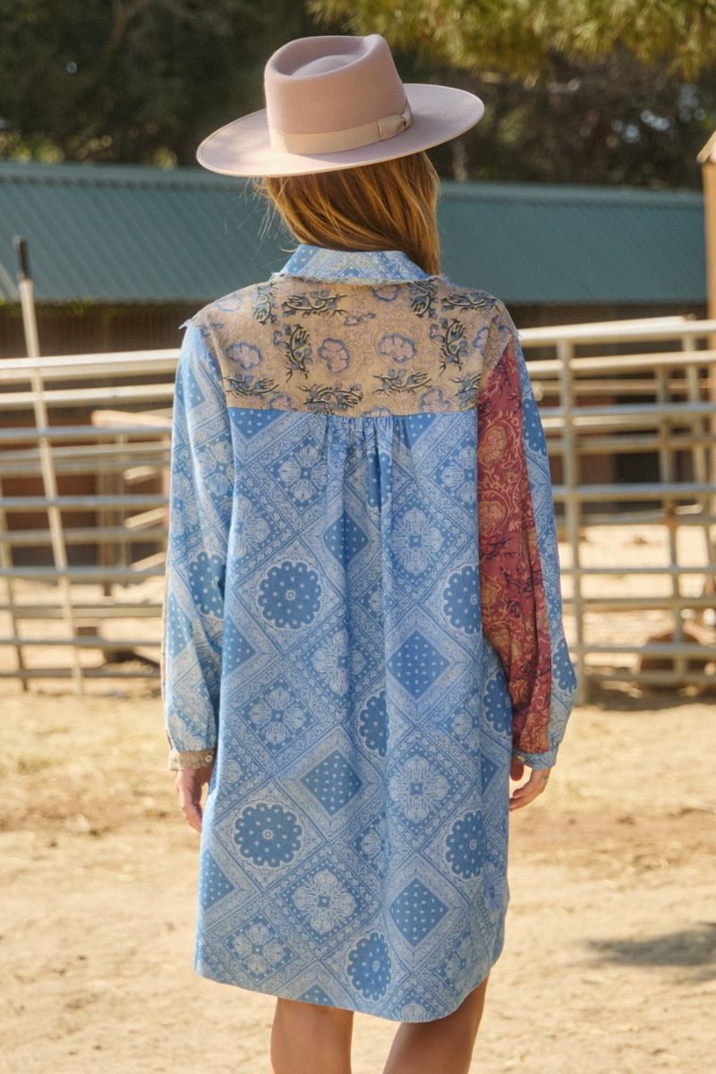 Blue Multi Printed Dress