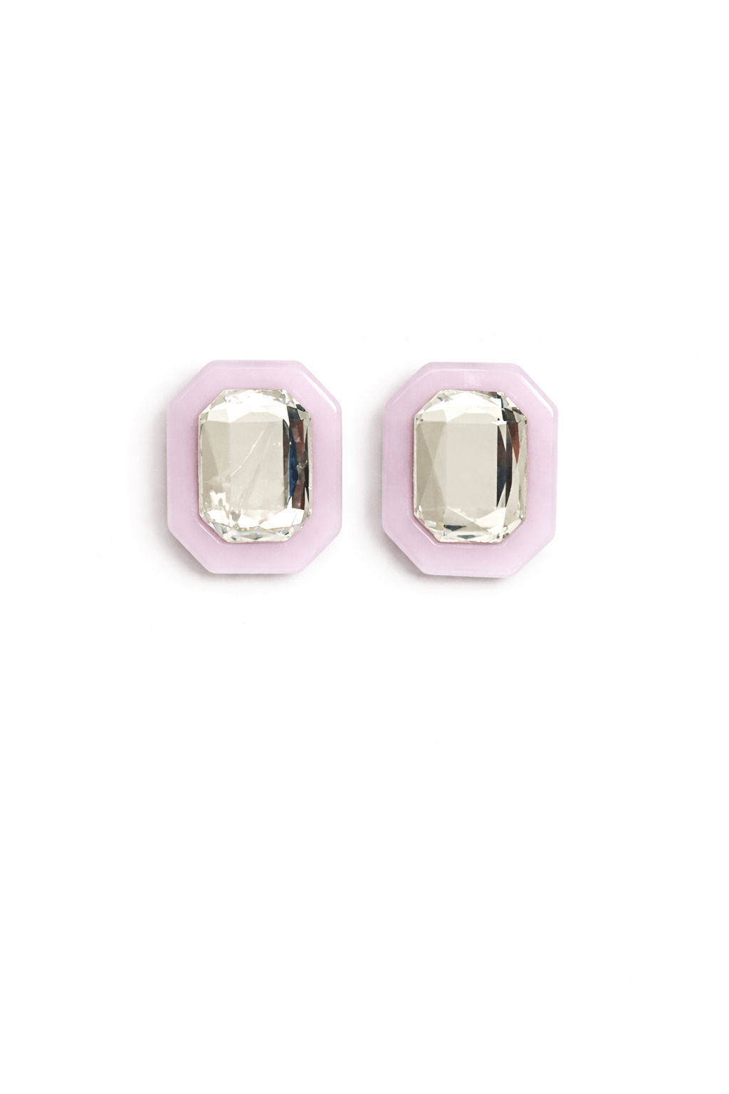 Olivia Statement Earrings Rectangle - Frosted Lilac