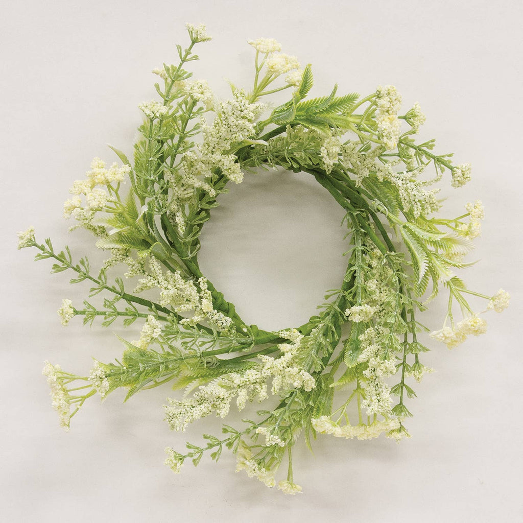 Delicate Cream Astilbe & Lace Candle Ring