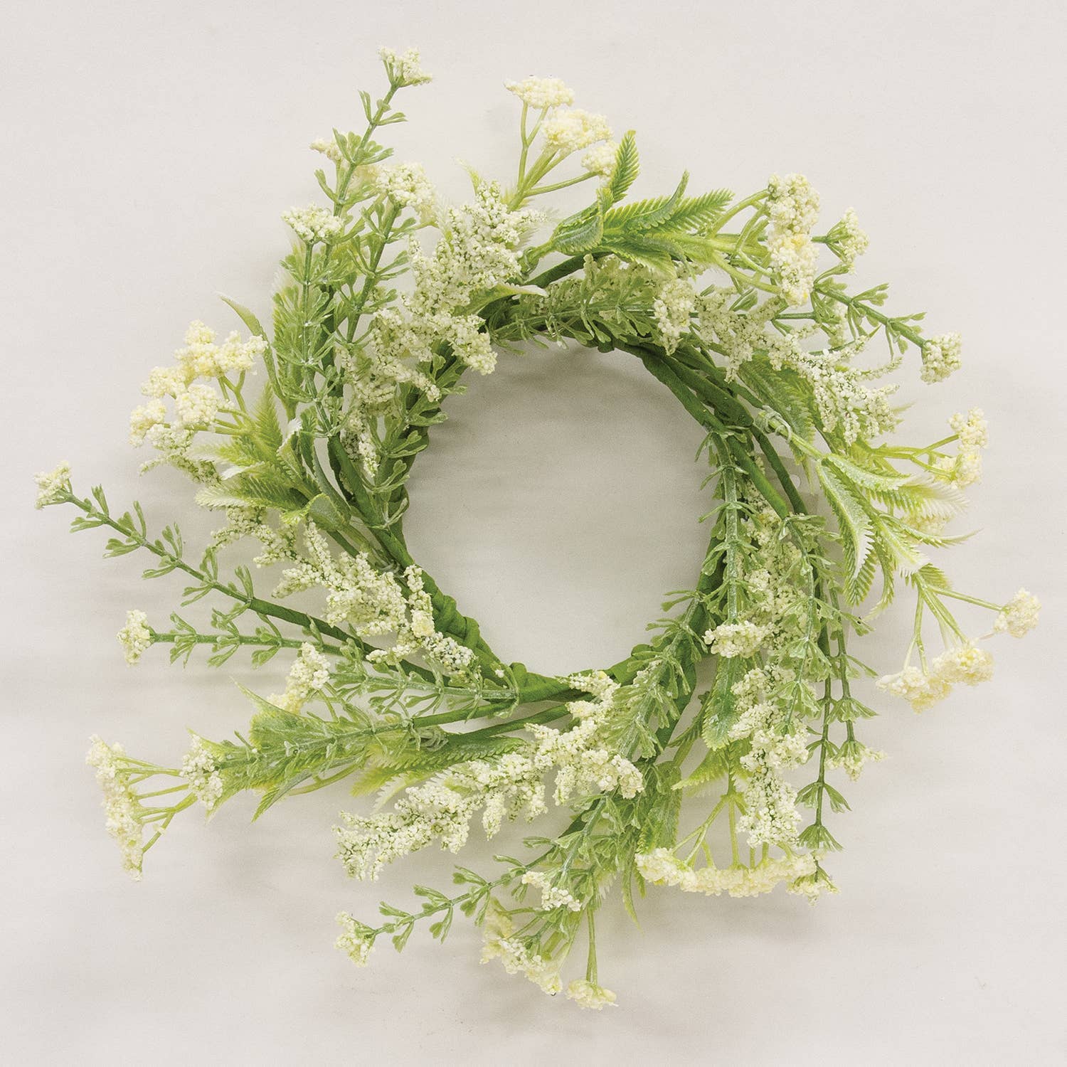 Delicate Cream Astilbe & Lace Candle Ring