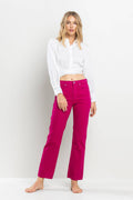 Viva Magenta Raw Hem Jean