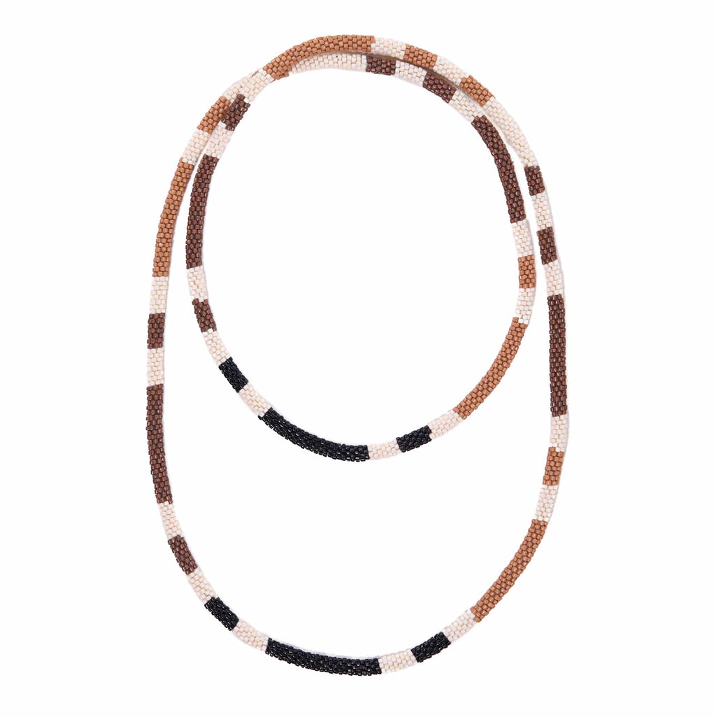 Allie Seed Bead Long Necklace Neutral