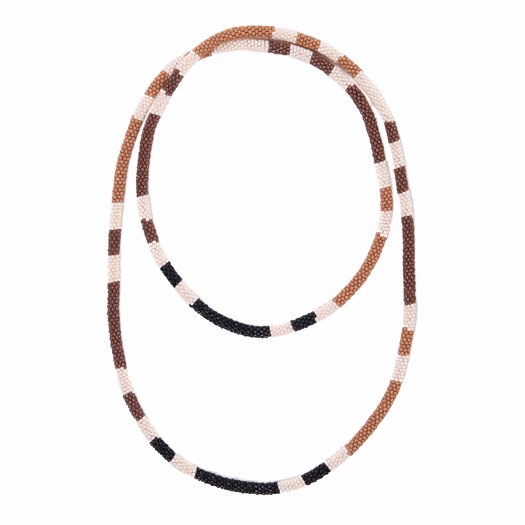 Allie Seed Bead Long Necklace Neutral