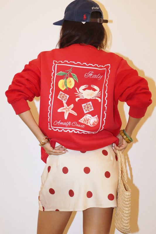 Amalfi Coast Italian Inspired Graphic Crewneck
