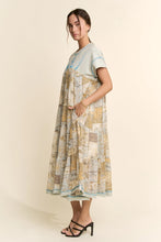 Load image into Gallery viewer, Angel Printed French Terry Top Bottom Midi Dress
