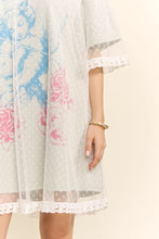 Load image into Gallery viewer, Angle Printed French Terry and Dotted Mesh Layer Dress
