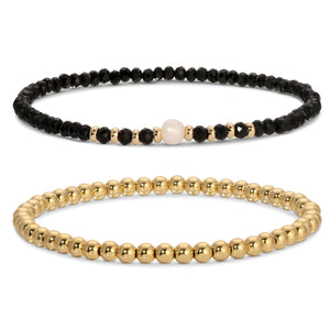 Black and Gold 2 Set Bracelet