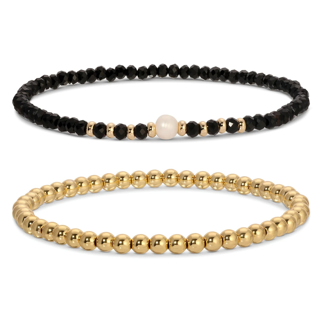 Black and Gold 2 Set Bracelet