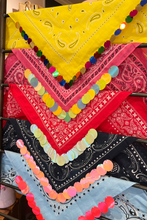 Load image into Gallery viewer, Red Bandana with Pale Blue Sequins
