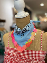 Load image into Gallery viewer, Blue Bandana with Pink Sequins
