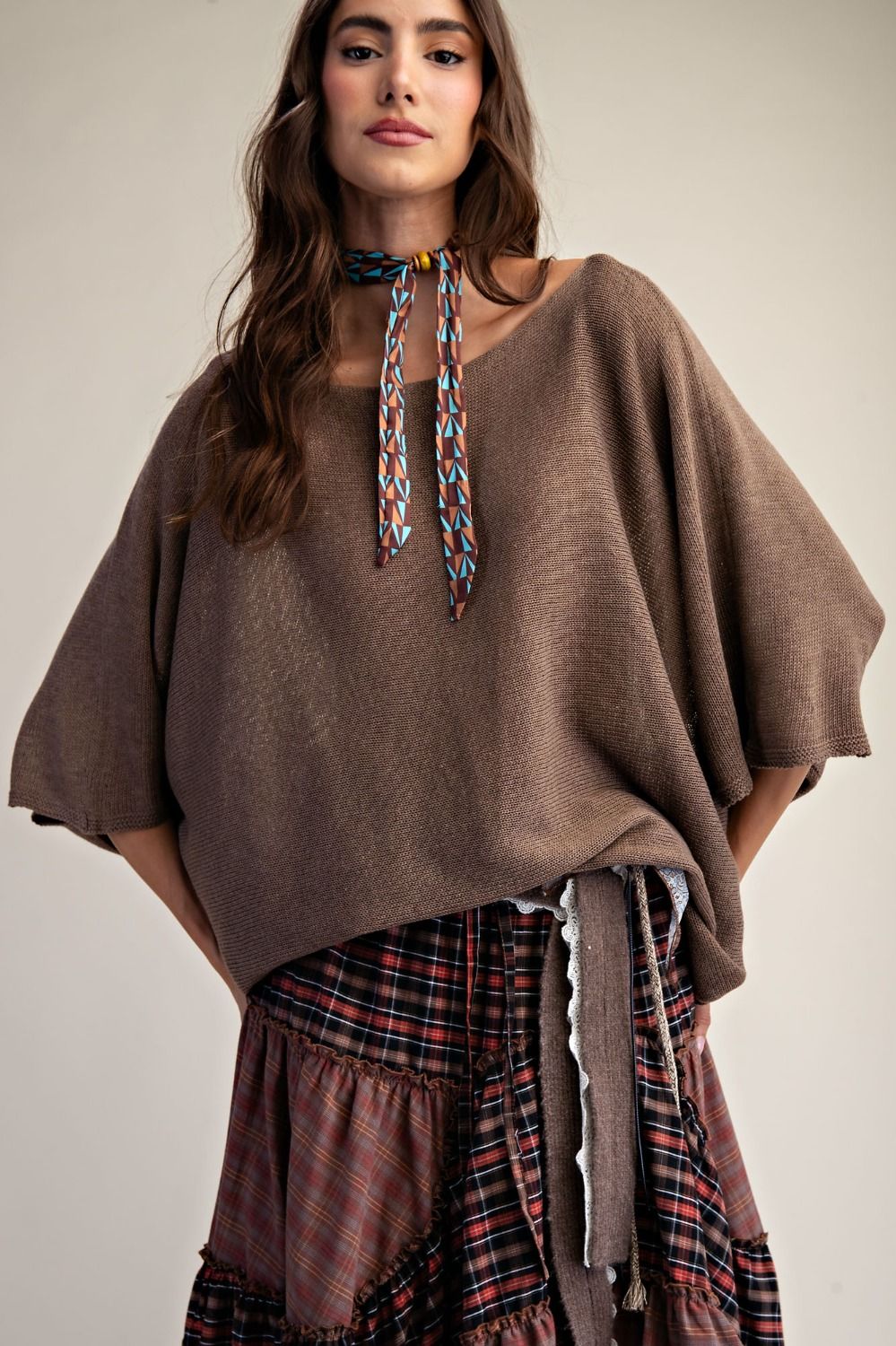 Boat Neck Knit Sweater
