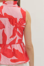 Load image into Gallery viewer, Botanical Print Sleeveless Peplum Top
