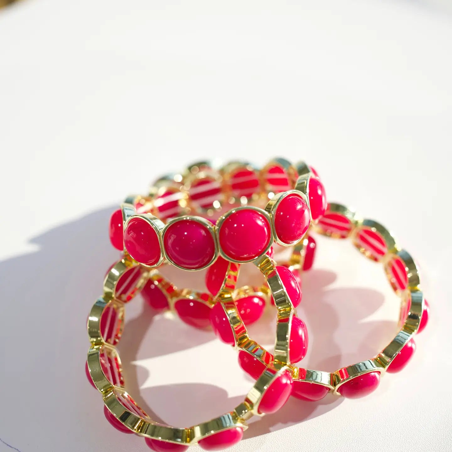 Britt Bold Gemstone Bracelet - Hot Pink