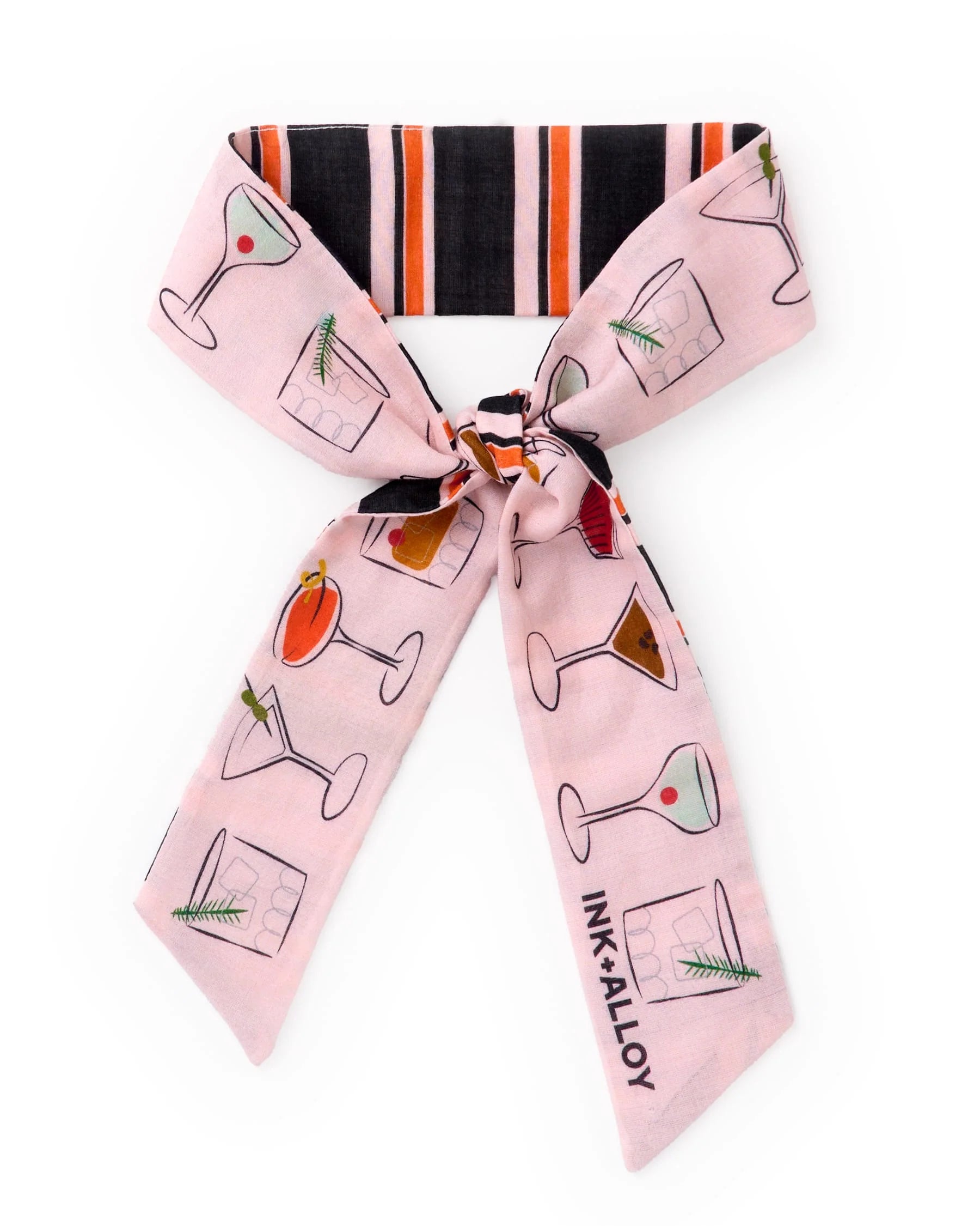 Camile Skinny Scarf Cocktail Print