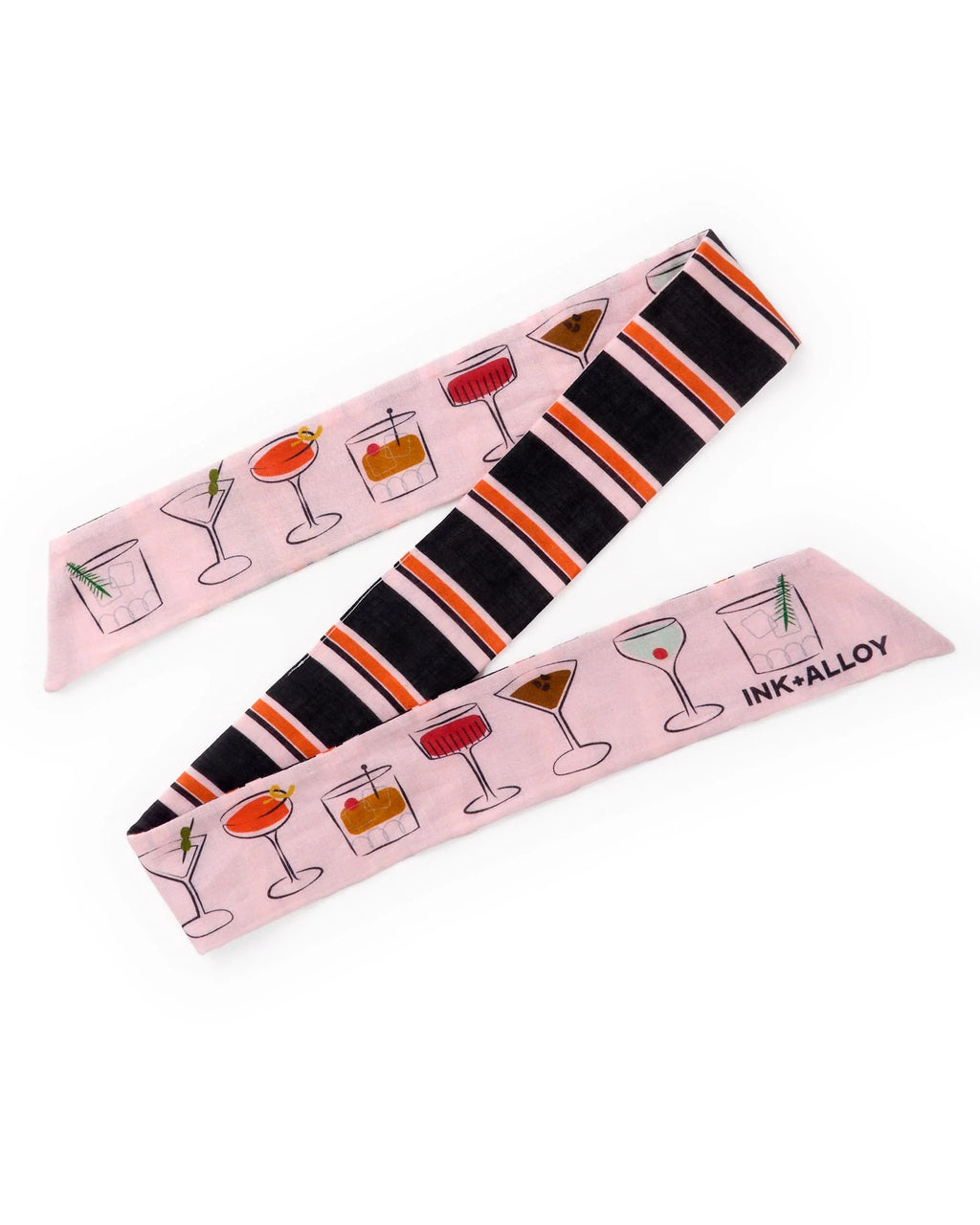 Camile Skinny Scarf Cocktail Print