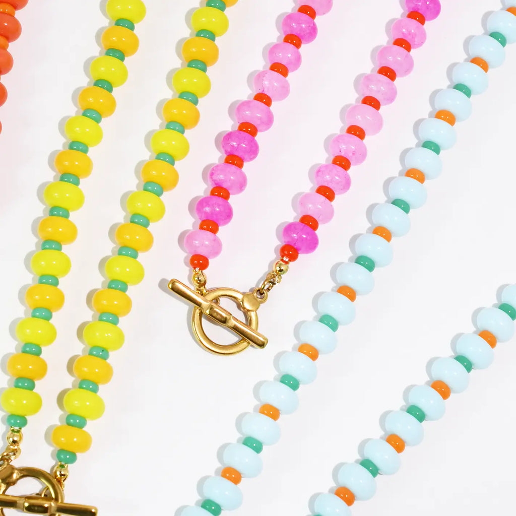 Candy Beads Necklace - Pink