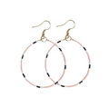 Blush/Black Dot Luxe Bead Dangle Hoop