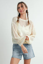 Load image into Gallery viewer, Crew Neck Crochet Sweater

