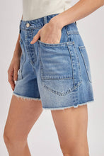 Load image into Gallery viewer, Denim Patch Pocket Barrel Shorts
