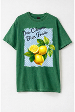 Load image into Gallery viewer, Des Citrons Lemons Mineral-Dyed Green Tee

