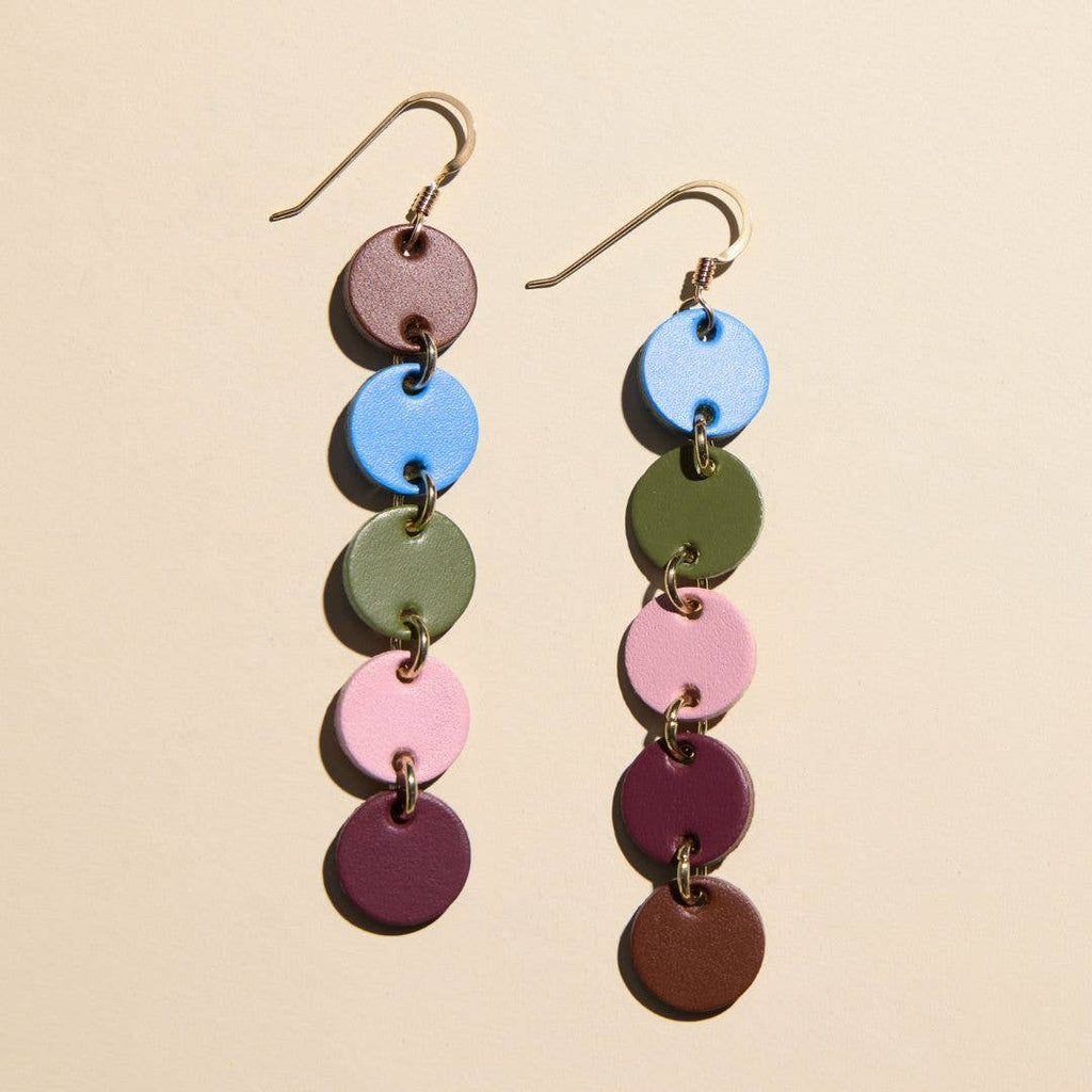 Fall Multicolor Sylvie Leather Dangle Earrings