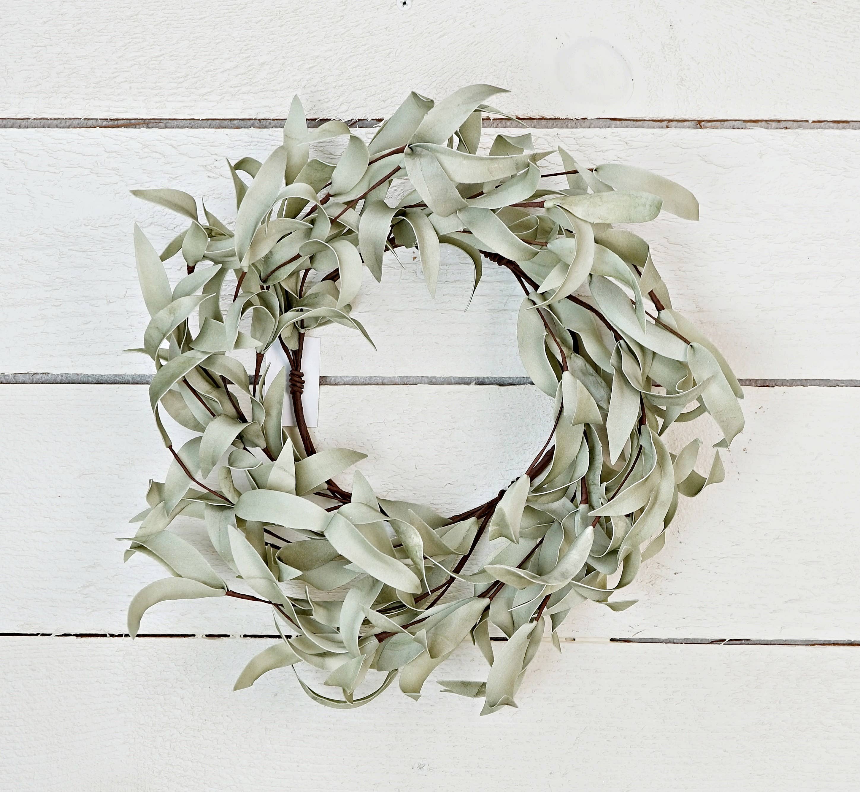 Flocked Herb Leaves Wreath