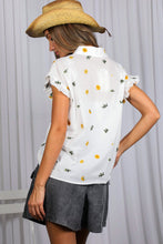 Load image into Gallery viewer, Floral Embroidery Short Ruffle Shirt
